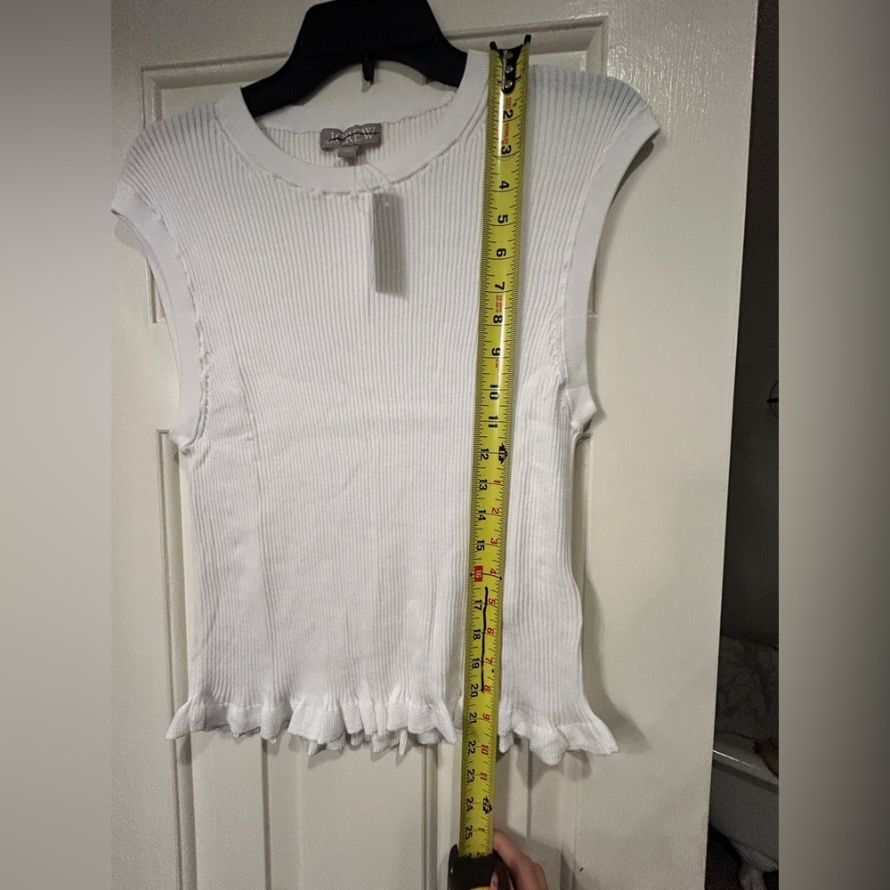 NWT J. Crew Ruffle-trim shell tank top in premium ultra-fine cotton Size L - Picture 8 of 9
